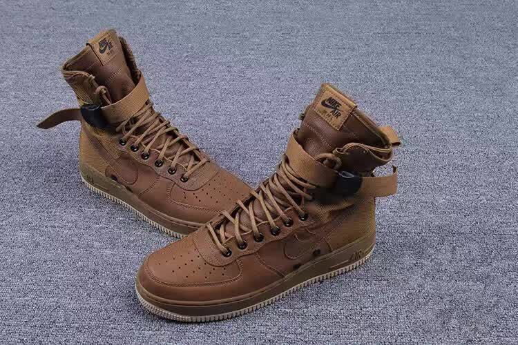 Women Nike Special Forces Air Force Boots Faded Olive Gum Light Brown Shoes